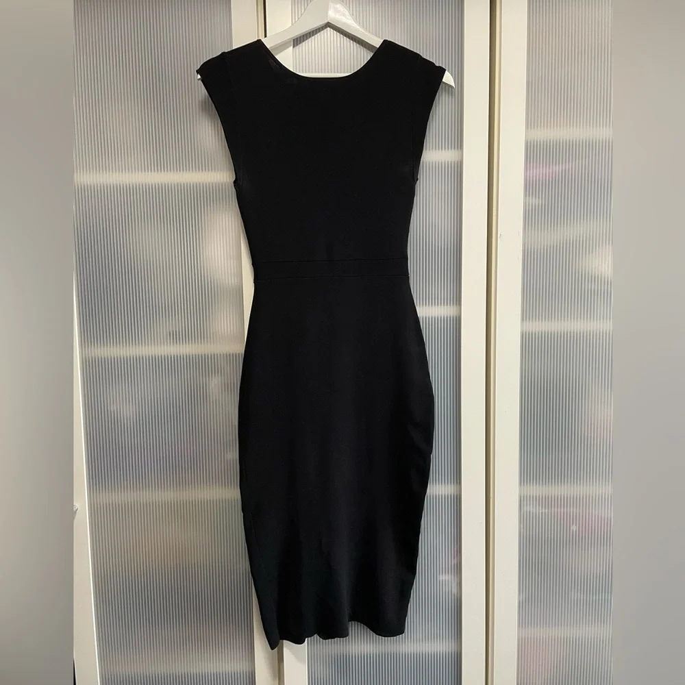 NWOT Aritzia Babaton Body-con Elegant Black Sleeveless Dress Size XXS - Picture 4 of 13